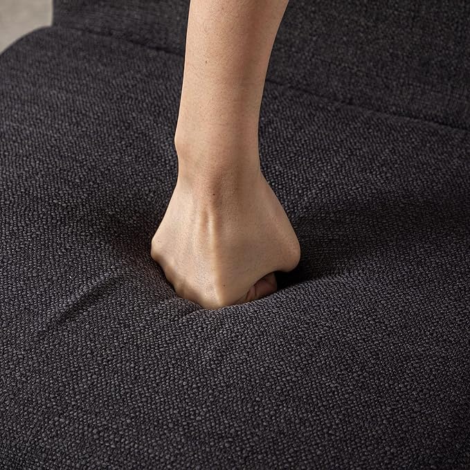 VESCASA Linen Upholstered Dining Chairs Set of 2, Mid Century Modern Padded Chair with Chrome Metal Frame for Restaurant, Dining Room, Kitchen, Charcoal