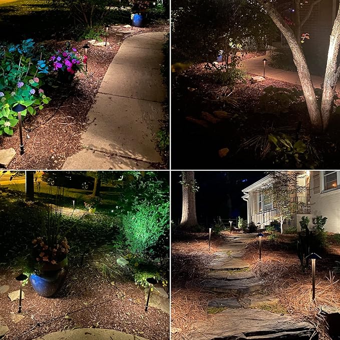 Low Voltage LED Pathway Lights 1.2W Outdoor Landscape Lighting 6 Pack 40 Lumen Landscape Path Lights 2700K for Lawn Patio Yard Walkway Driveway Pathway Garden