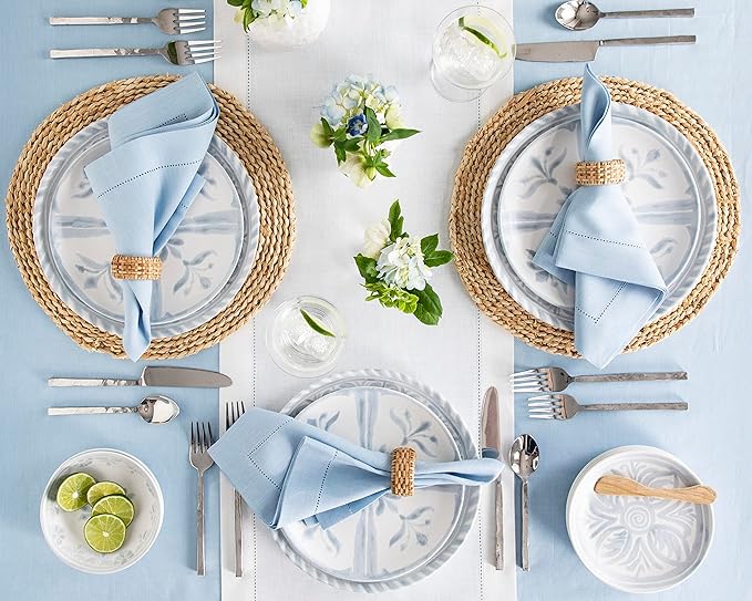 Solino Home Linen White Table Runner 132 Inches Long - 100% Pure Linen Extra Long Table Runner 14 x 132 Inch for Fall, Autumn, Halloween, Thanksgiving, Holiday - Classic Hemstitch