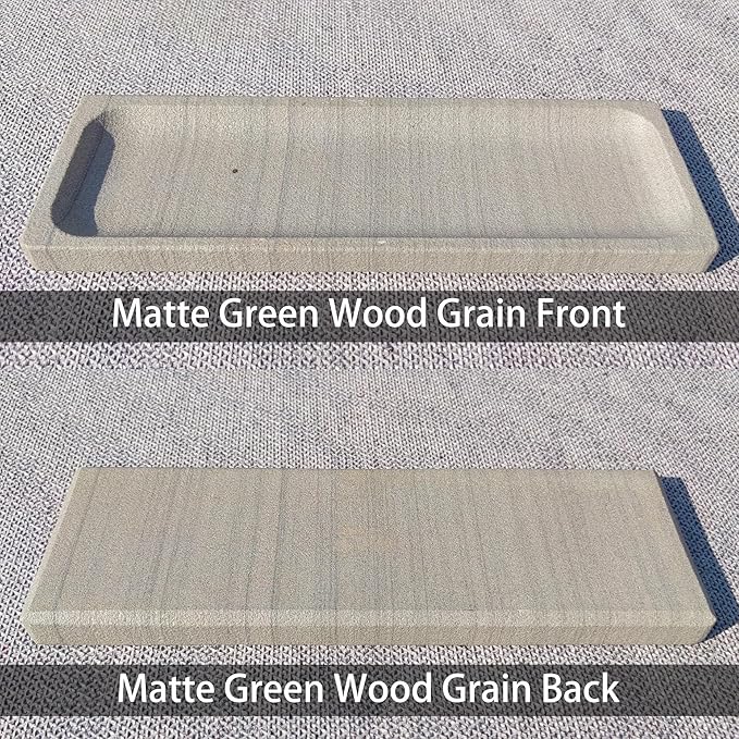 10.6" x 3.5" Sandstone Bathroom Vanity Tray: Organizer for Bathroom Kitchen Dresser Makeup Desk Entryway Decor, Green Wood Grain