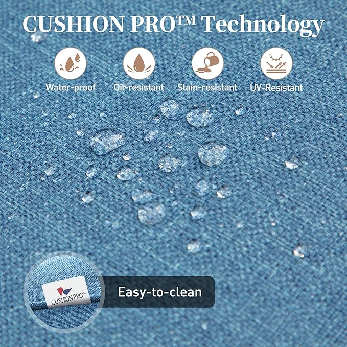 6 Piece Metal Outdoor Patio Furniture Set, Patio Conversation Sets 1 3-Seater Sofa, 4 Fixed Chairs with 5.75" Thick Cushion and Coffee Table, Backyard Furniture Set for Deck, Navy