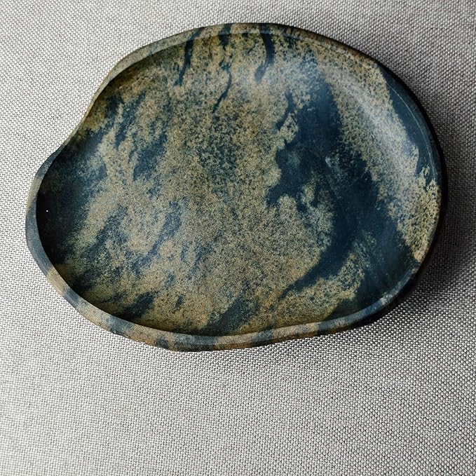 Handmade Decorative Bowl - Natural River Stone Pebble Artisan Crafted Serving Dish | 4-6 Inch Unique Decorative Tray for Home Centerpiece, Jewelry Holder (Brown)