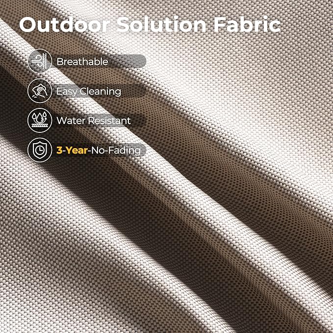 HOOOWOOO Outdoor Sectional Patio Furniture Set,9 Pieces Wicker Conversation Sets L Shaped Couch,Extra Deep Out Door Sofa Outside Furniture with Rocking Chairs,Beige