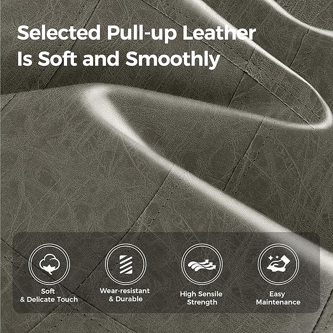 MAISON ARTS White Counter Height Bar Stools Set of 4 for Kitchen Counter Solid Wood Legs with Faux Leather Saddle Seat Farmhouse Barstools for 34"-38" Counter Island Upholstered Stools, 24in Height