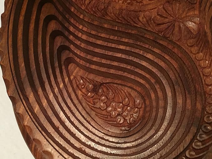 Unique Thanksgiving Day Gift Wooden Collapsible Fruit Basket His/Her Gift Love Elegant Foldable Fruit Basket Leaf Wooden Hand Crafted - Diameter 12"