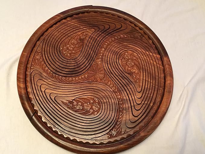 Unique Thanksgiving Day Gift Wooden Collapsible Fruit Basket His/Her Gift Love Elegant Foldable Fruit Basket Leaf Wooden Hand Crafted - Diameter 12"