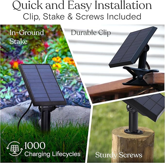 Brightech Ambience Pro Solar Powered Outdoor String Lights, 48 ft Commercial Grade Waterproof Patio Lights, 15 Edison Bulbs, Shatterproof LED String Lights for Outside, Porch - 1W Soft White