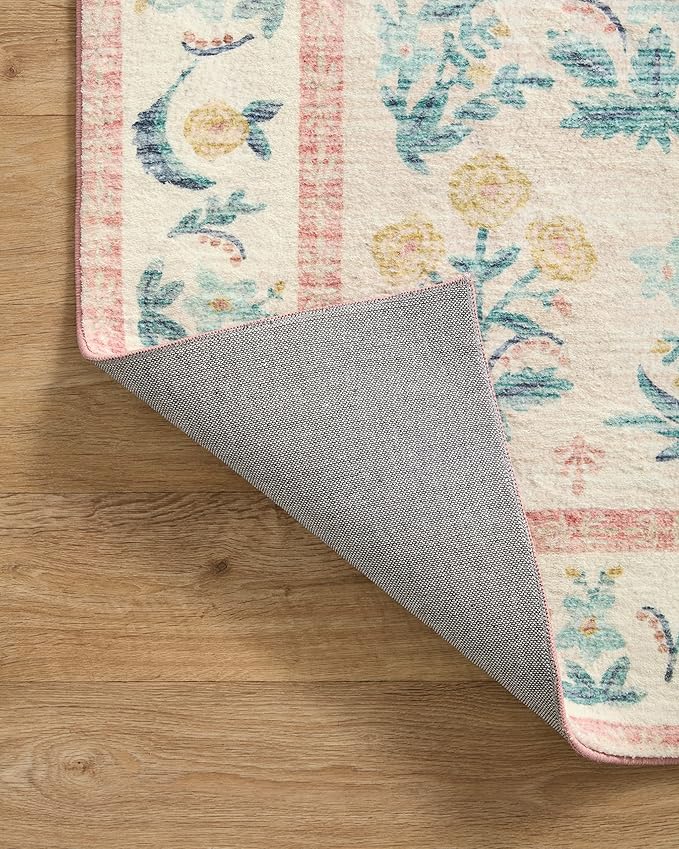 Loloi Rifle Paper Co. Eden Collection EDE-01 Mughal Rose Blush 2'-3" x 3'-9" Accent Rug