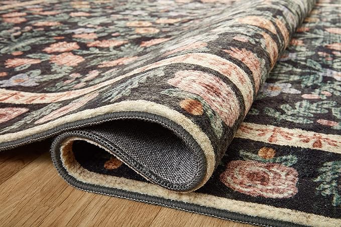 Loloi Rifle Paper Co. Eden Collection EDE-02 Mughal Garden Black 7'-6" x 9'-6" Area Rug