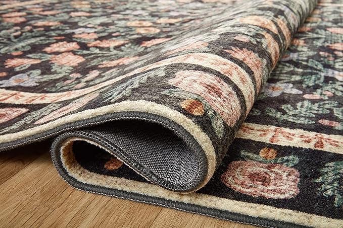 Loloi Rifle Paper Co. Eden Collection EDE-02 Mughal Garden Black 2'-6" x 9'-6" Runner Rug