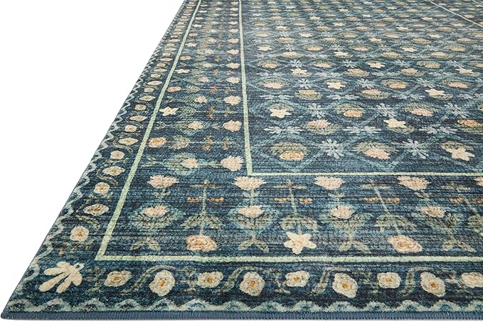 Loloi Rifle Paper Co. Eden Collection EDE-03 Lattice Indigo 7'-6" x 9'-6" Area Rug