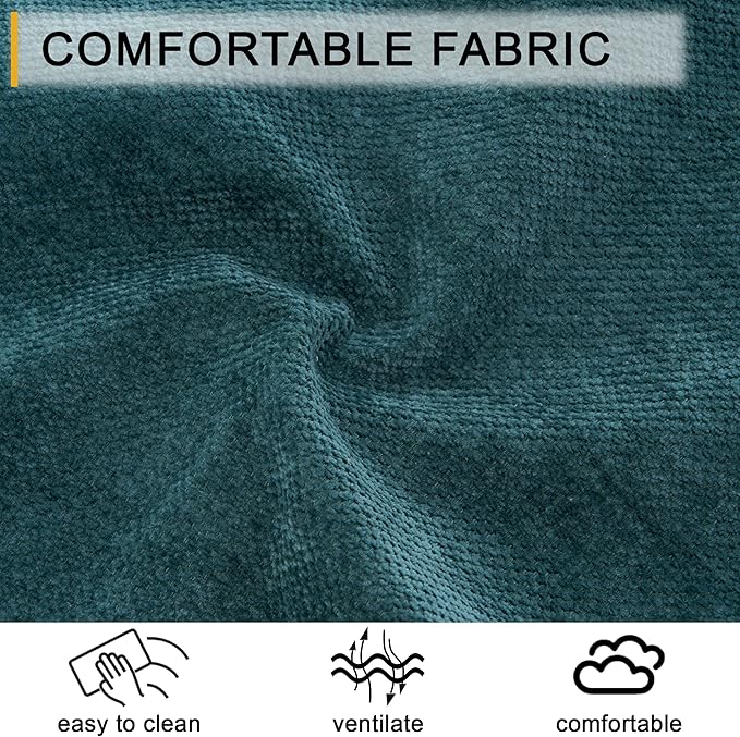 Chaise Lounge Chair Indoor, 59.8" Oversized Couch Reading Chairs, Chenille Comfortable Deep Sleeping Single Sofa, Upholstered Modern Couch Sofa Bed for Living Room, Bedroom & Apartment (Blue)