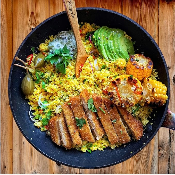 NAZANIN 9-Piece Natural Acacia Wood Kitchen Utensil Set with Holder & Spoon Rest, Wooden Spoon Set for Nonstick Pans & Cookware, Durable, Lightweight, Heat Resistant, & Non-Scratch Cooking Spoons