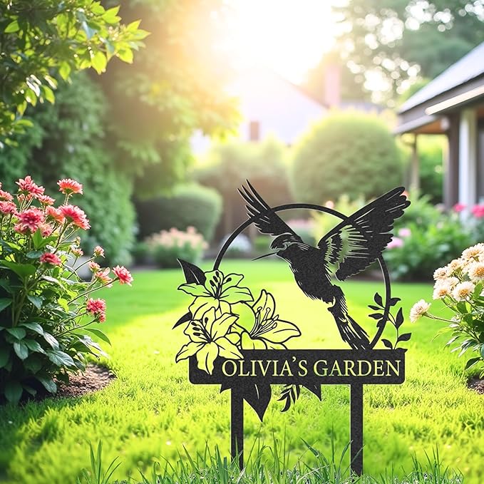 Personalized Garden Metal Sign, Custom Yard Sign with Stakes, Custom Garden Decor, Outdoor Yard Decor, Gifts for Gardeners