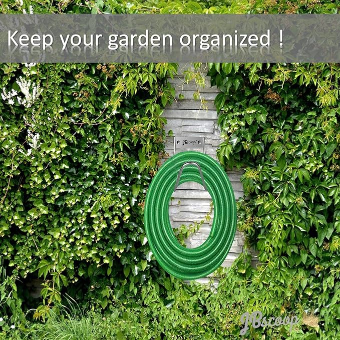 JBscoop Garden Hose Holder Stainless Steel Small Wall Mount Garden Hose Hook, Ideal for Water, Air, Hydraulic Hose, Ropes, Extension Cords Heavy Duty & Rust Proof, Size:6.3x7x6.3 Set of 1