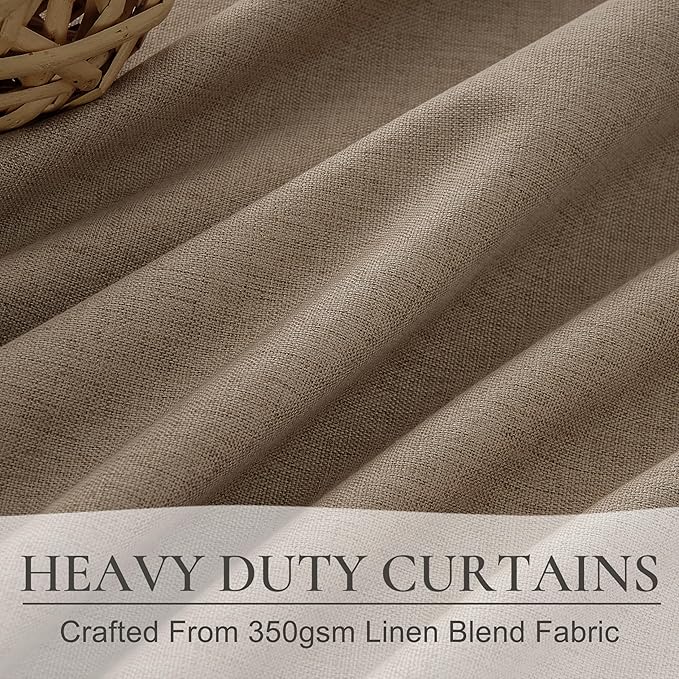 RustBrown Linen Pinch Pleated Curtains 102 Inches Long Heavy Duty Thermal Insulated Extra length Burg for Dining Room Cottage Total Blackout 48/60/72 Wide Window Treatments Drapes with Hook 2 Panels