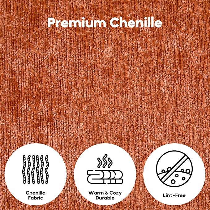 Convertible Floor Sofa Bed with Fixed-Shape Frame, Modular Chenille Folding Mattress Couch with Armrest, Floor Sofa Lounge Couch for Living Room Bedroom Lounge Studio,Burnt Orange