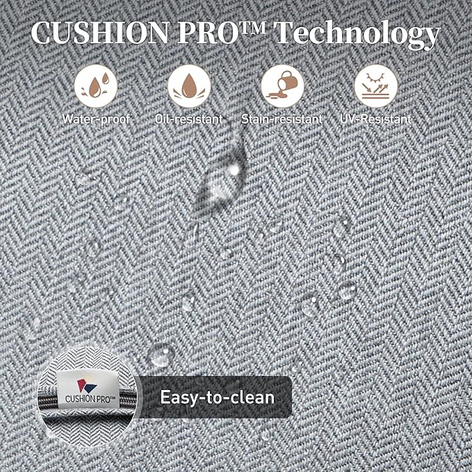 6 Piece Metal Outdoor Patio Furniture Set, Patio Conversation Sets 1 3-Seater Sofa, 4 Fixed Chairs with 5.75" Thick Cushion and Coffee Table, Backyard Furniture Set for Deck, Gray