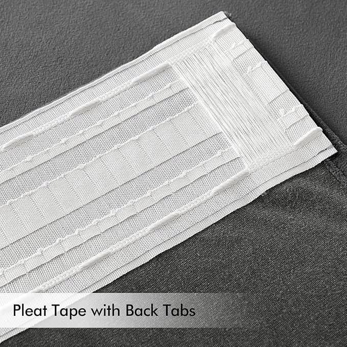 MIULEE Grey Velvet Curtains 90 inches Long 2 Panels - Luxury Pinch Pleated Room Darkening Window Drapes for Bedroom Living Room Thermal Insulated Super Soft Blackout, Back Tab Rod Pocket Gray