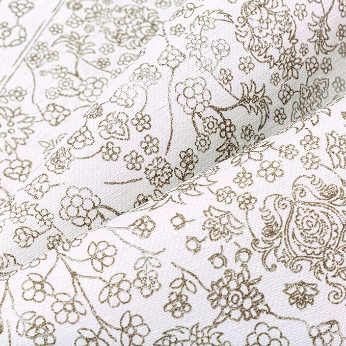 Floral Area Rug 6x9 Washable Taupe Carpet Non Slip Large Boho Thin Farmhouse Throw Accent Rug for Living Room Bedroom Office Kitchen Bathroom