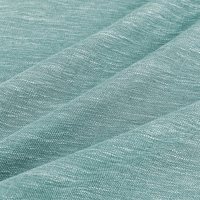 MYSKY HOME Turquoise Living Room Curtains for Windows Semi Sheer Curtains 90 Inch Length Boho Room Decor Sliding Glass Patio Doorways Light Filtering Privacy Protect Soft Texture, 50" x 90", 2 Panels