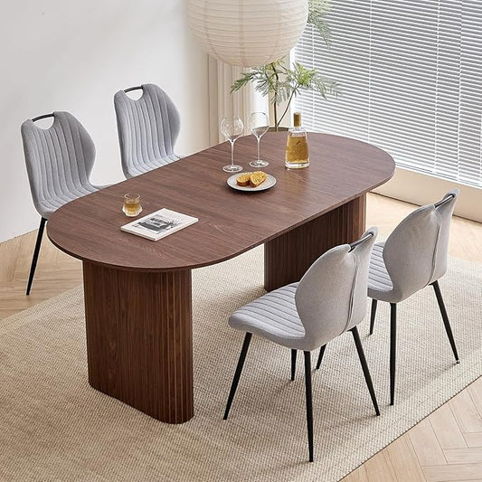 5-Piece Dining Table Set for 4 6 People with Heavy Duty Legs, Dining Room Table Chairs Set for Living Room, Kitchen, Apartment