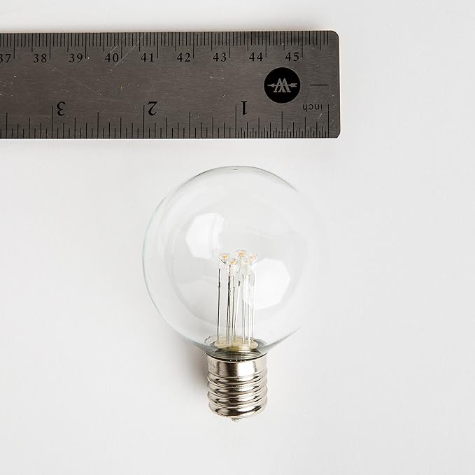 Hometown Evolution, Inc. 100 Foot G50 LED String Lights (LED G50 2 Inch 0.6 Watt Bulbs - Black Wire) for Patio, Bistro, Deck, Pergola, Party and Wedding Lighting