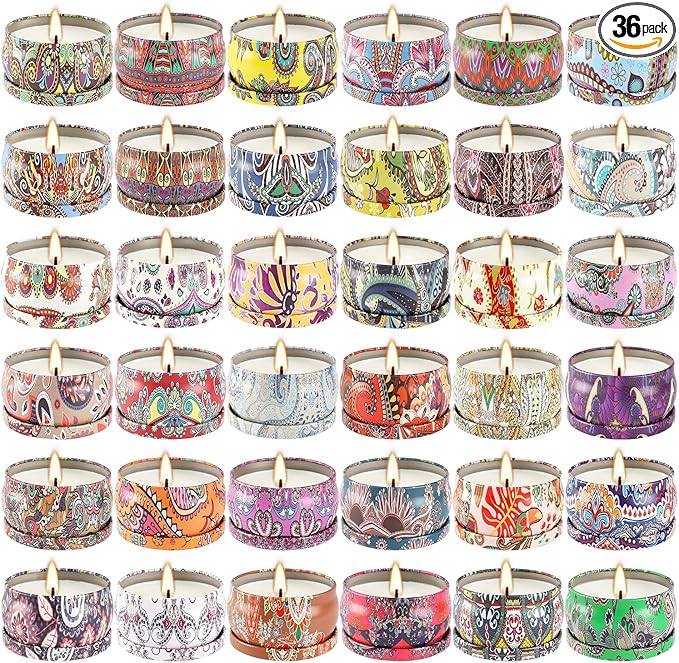 36 Pack Scented Candles Set for Home, Relaxing Stress Relief, Aromatherapy - Natural Soy Wax and Fragrance - Gifts for Women, Mom, Best Friend, Wife, Birthday