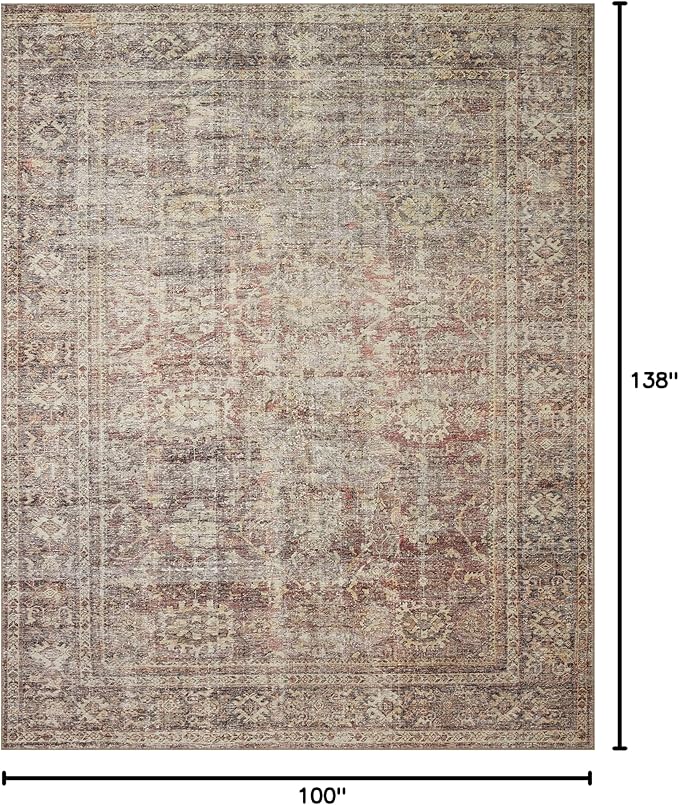 Loloi Amber Lewis Georgie Collection GER-06 Bordeaux/Antique 8'-4" x 11'-6", .19" Pile Height, Area Rug
