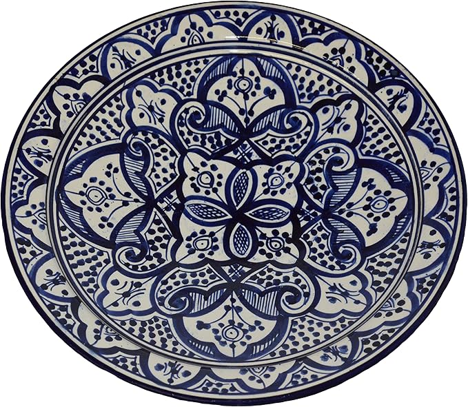 Ceramic Plates Moroccan Handmade Safi Serving Plate Large 14 Inches