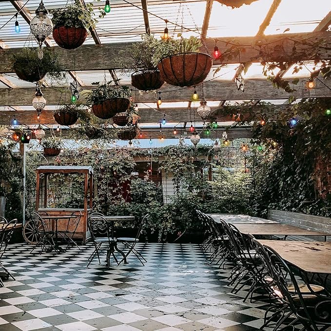 S14 Christmas Replacement Light Bulbs, 50 Pack Glass Edison Vintage Bulbs, 11 Watt, E26 Medium Base, Waterproof Commercial Christmas Bulbs for Indoor Outdoor Home Patio Garden Decoration, Multicolor