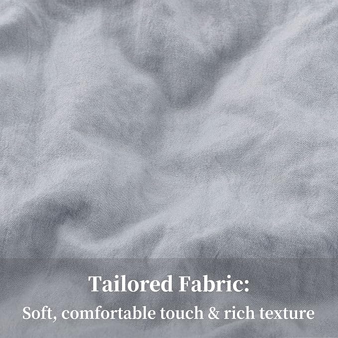 Bonlino Bedding Comforter Set Queen - 3 Pieces Farmhouse Comforter Ruffle Boho Bed Comforter, Fluffy Soft Lightweight Bedding Chic Rustic Country Style for Home Bedroom Dorm (Queen, Light Grey)