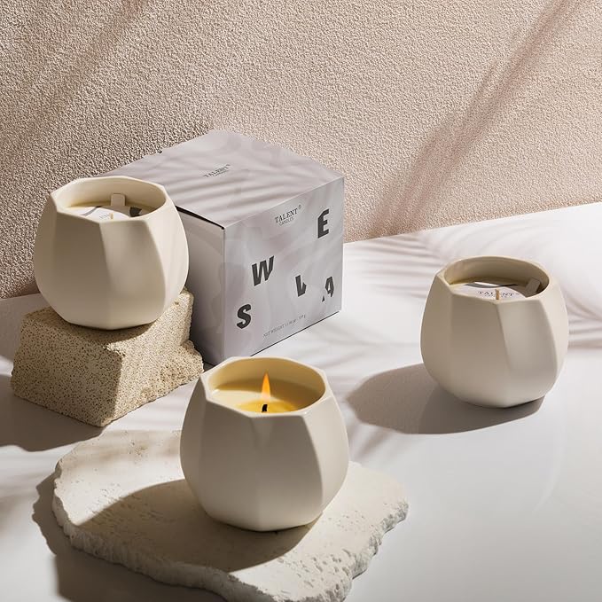 Scented Candle for Home, Luxury Ceramic Jar, Natural Soy Candle, Amalfi Citrus