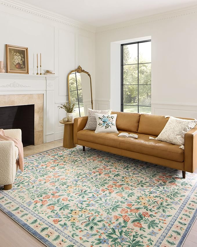 Loloi Rifle Paper Co. Eden Collection EDE-02 Mughal Garden Cream 2'-0" x 5'-0" Accent Rug