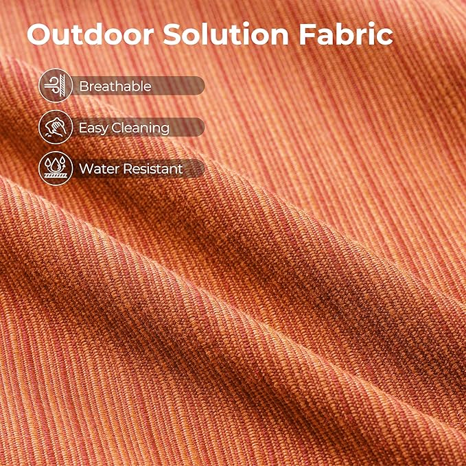 HOOOWOOO Outdoor Sectional Patio Furniture Set with Fire Pit Table,13 Pieces Wicker Conversation Sets L Shaped Couch,Extra Deep Out Door Sofa Outside Furniture with Swivel Chairs Ottomans,Brick Red