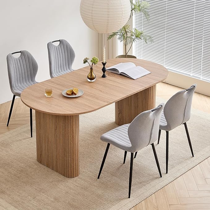 5-Piece Dining Table Set for 4 6 People with Heavy Duty Legs, Dining Room Table Chairs Set for Living Room, Kitchen, Apartment