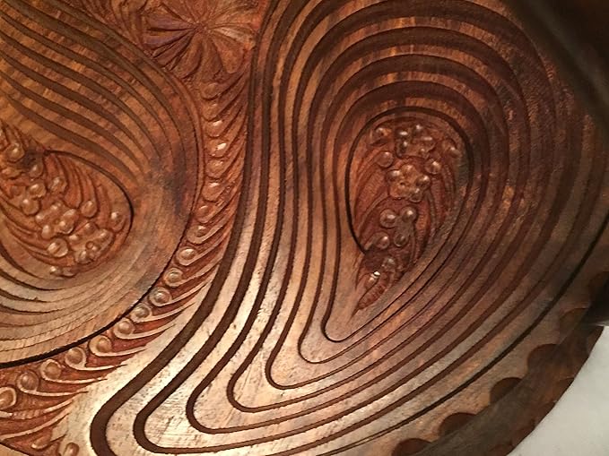 Unique Thanksgiving Day Gift Wooden Collapsible Fruit Basket His/Her Gift Love Elegant Foldable Fruit Basket Leaf Wooden Hand Crafted - Diameter 12"