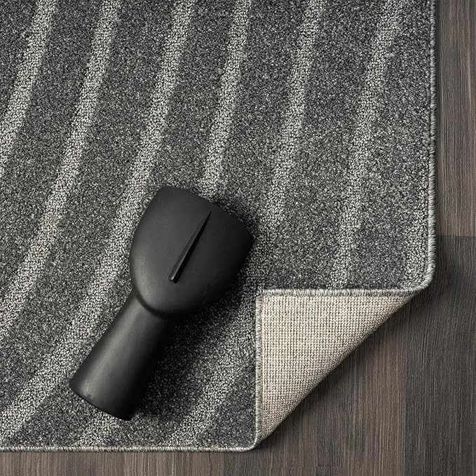 LUXE WEAVERS Modern Geometric Wave Anthracite 2x8 Area Rug