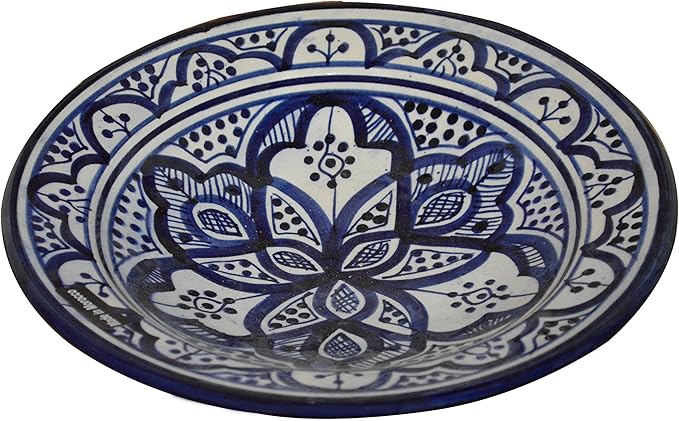 Ceramic Plates Moroccan Handmade Appetizer Tapas Serving Decorative 10 inches Round