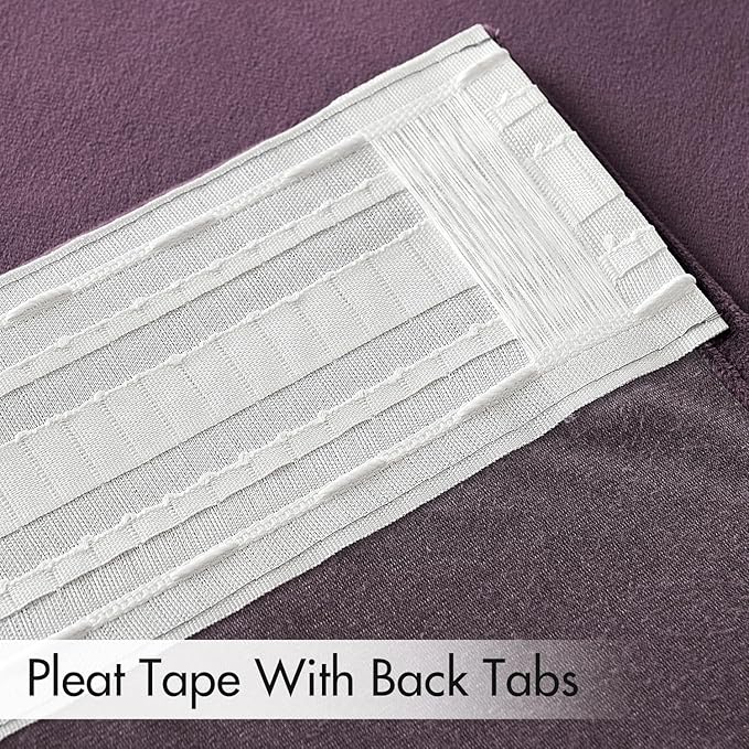 MIULEE Lavender Velvet Curtains 84 inches 2 Panels - Luxury Room Darkening Window Drapes for Bedroom Living Room Thermal Insulated Super Soft Blackout, Back Tab Rod Pocket Pinch Pleated, Purple