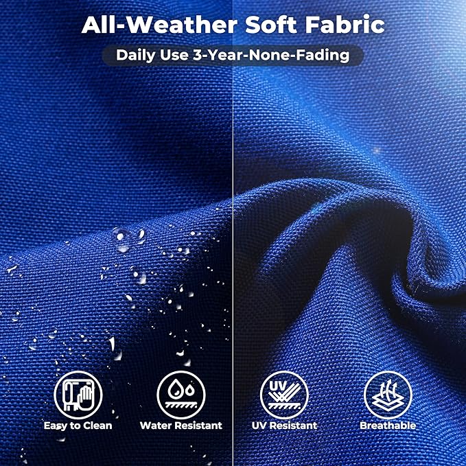 ovios 15 Pieces Patio Furniture Set, Outdoor Wicker Sectional Sofa with Swivel Chairs Coffee Table, Modern Modular Deep Seat Rattan Couch Conversation Sets, Navy Blue