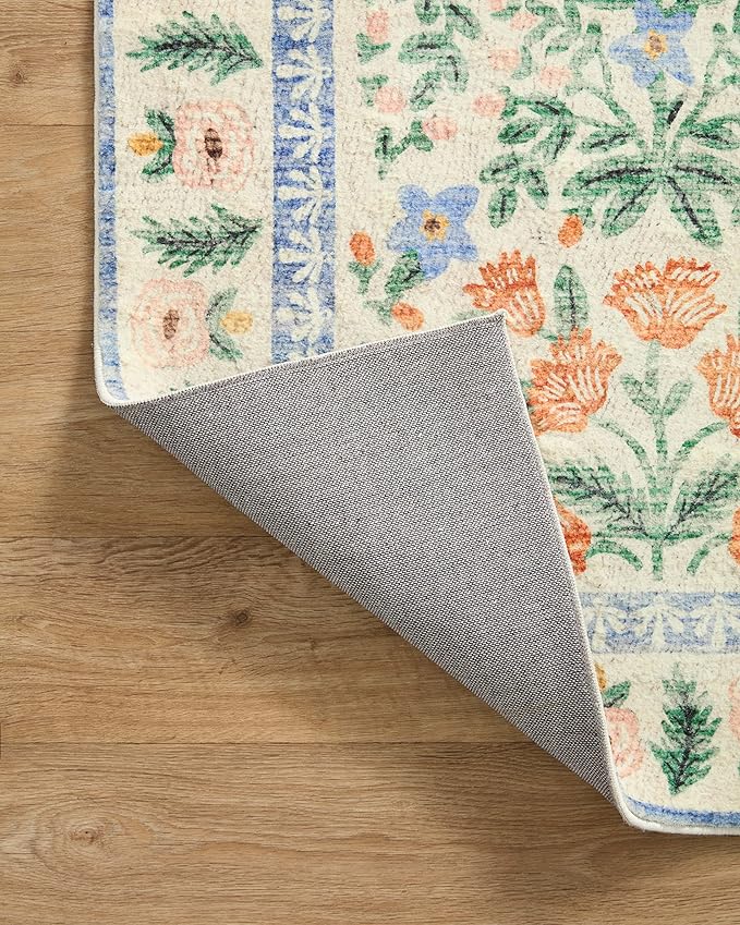 Loloi Rifle Paper Co. Eden Collection EDE-02 Mughal Garden Cream 3'-6" x 5'-6" Accent Rug