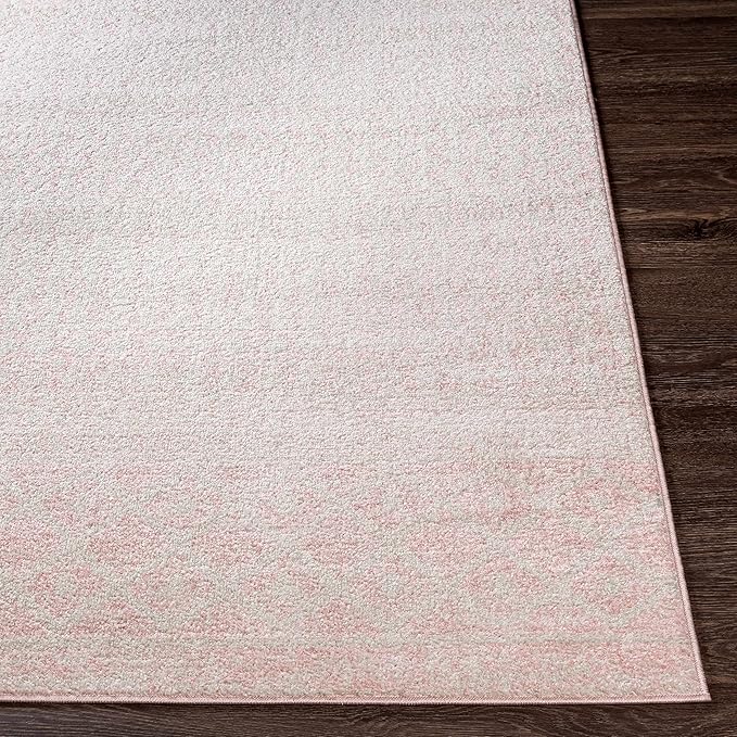 Blush & Light Pink Collection Keizer Farmhouse Moroccan Geometric Large Area Rug - Boho Aztec Tribal Carpet for Living Room - Blush, Pink, Cream, Light Gray - 7'10" x 10' (8x10 Area Rug)
