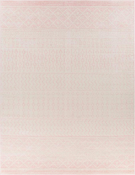 Blush & Light Pink Collection Keizer Farmhouse Moroccan Geometric Large Area Rug - Boho Aztec Tribal Carpet for Living Room - Blush, Pink, Cream, Light Gray - 7'10" x 10' (8x10 Area Rug)