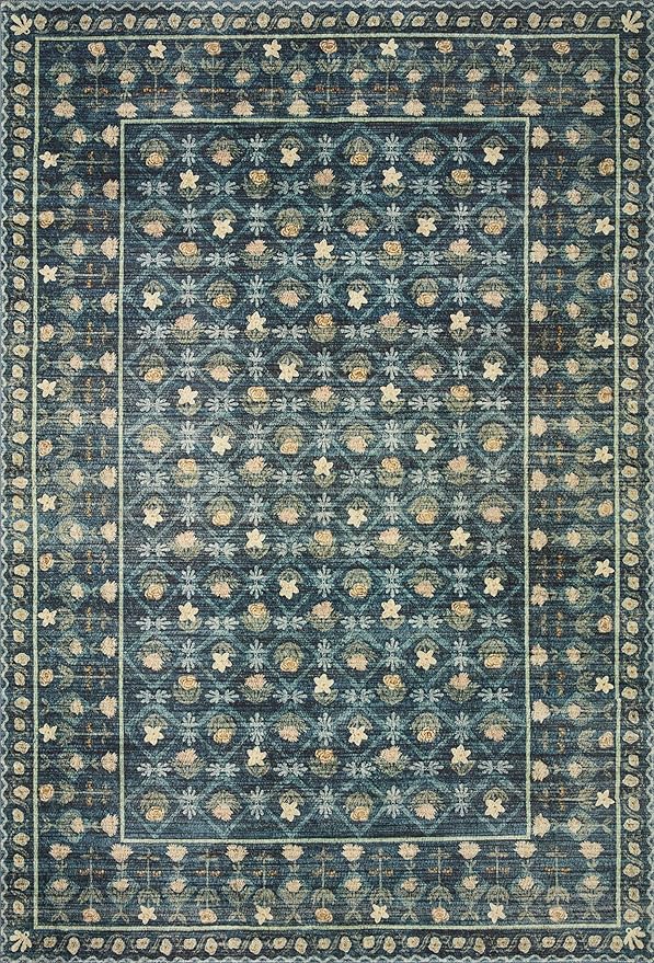 Loloi Rifle Paper Co. Eden Collection EDE-03 Lattice Indigo 5'-0" x 7'-6" Area Rug