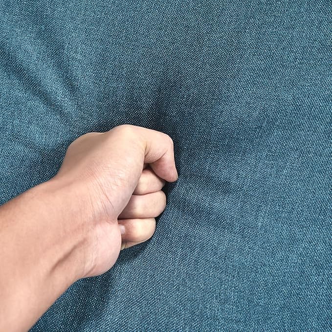 Yaheetech Mid-Century Accent Chairs, Modern Upholstered Living Room Chair, Cozy Armchair Button Tufted Back and Wood Legs for Bedroom/Office/Cafe, Set of 2, Navy Blue