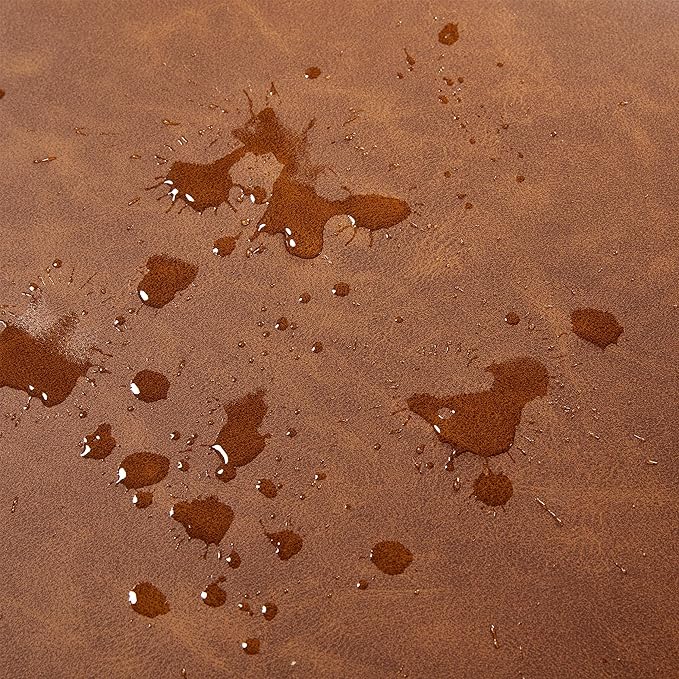 Yaheetech PU Leather Accent Chair, Mid-Century Modern Armchair with Solid Wood Legs, Reading Leisure Chair with High Back for Living Room Bedroom Waiting Room, Set of 2, Brown