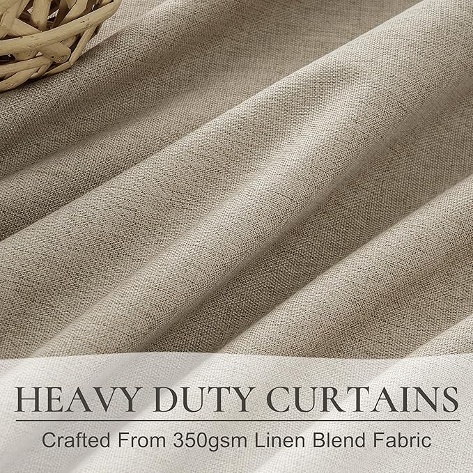 GreyBeige 108 Inch Curtains 2 Panel Set Burg Modern Decorative Dark Out Curtains for Bedroom Heat and Cold Blocking Window Coverings 9ft High Pinch Pleated Drapes for Living Room (W40 xL108)