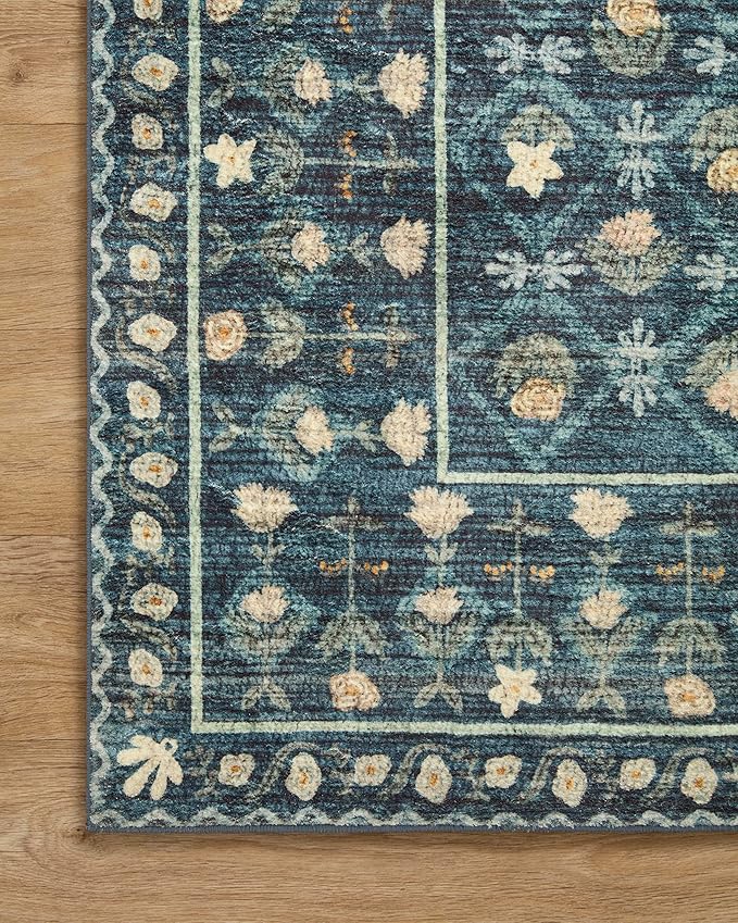 Loloi Rifle Paper Co. Eden Collection EDE-03 Lattice Indigo 2'-6" x 9'-6" Runner Rug