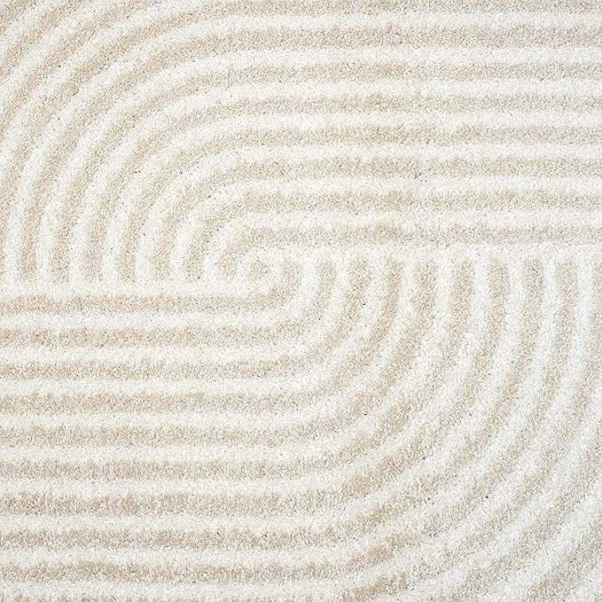 Abani Area Rug for Living Room - Nuevo 2' 6" x 6' Beige Arch Pattern Area Rug, Soft and Durable Living Room Rug, Stain and Fade Resistant, Chic Modern Design, Pet & Kid Friendly